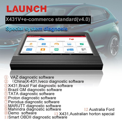 Launch X431 V+ Wifi/Bluetooth Global Version Bi-Directional Full System OBD2 Scanner Support Topology Mapping,AutoAuth FCA SGW,37+ Services