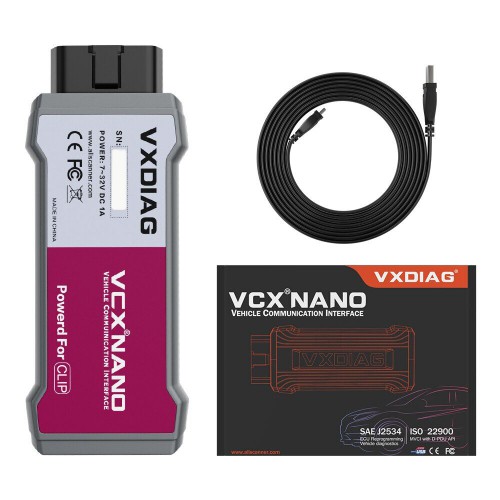 USB Version VXDIAG VCX NANO RVDIAG For Renault Clip V219 All Systems J2534 ECU Coding & Programming OBD2 Scanner