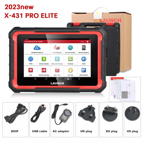 LAUNCH X431 PRO ELITE OBD OBD2 Scanner All System CANFD/DOIP Active Test 32 Reset Coding