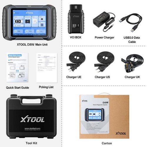 XTOOL D8W Smart OBD2 Scanner WIFI Car Diagnostic Tool With  38+ Services,CAN FD, ECU Coding,Bi-Directional Control,Key Programming, Crankshaft Relearn