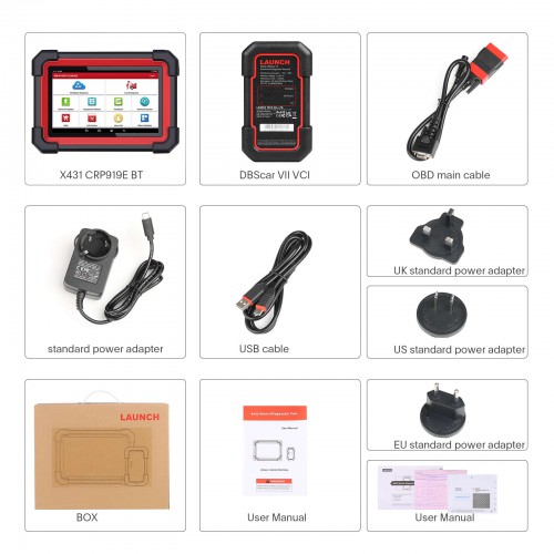 LAUNCH X431 CRP919E BT Code Reader Bluetooth Version Support CAN FD & DOIP Protocols+ FCA AutoAuth access 31 Resets OBD2 Scanner